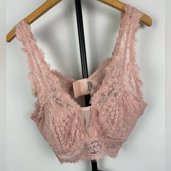 Intimately Free People Blue Striped Tank & Aerie Pink Lace Bralette Bundle - Picture 11 of 12